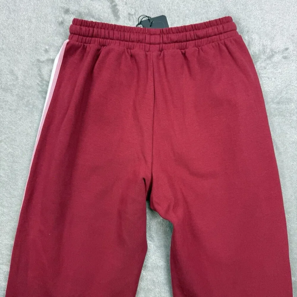 Care Tucker Pants Womens XS Red Jordan Interlock Bordeaux Side Stripe Zip Office